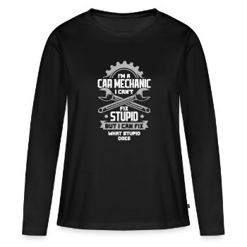 Car Mechanic Car Mechanic Gift - Women's Premium Organic Long Sleeve Shirt - black - Front - Julia (174cm)