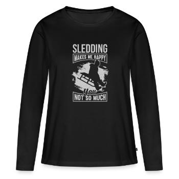 Sledging Winter Sledge Gift - Women's Premium Organic Long Sleeve Shirt - black - Front - Julia (174cm)
