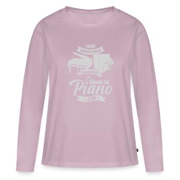 Piano Piano Piano Player Musician Gift - Women's Premium Organic Long Sleeve Shirt - dusky pink - Front - Julia (174cm)