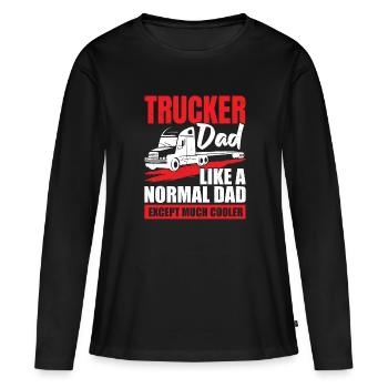 Camionneur Papa Camionneur Camionneur Père Cadeau - T-shirt manches longues Premium bio Femme - noir - Devant - Julia (174cm)