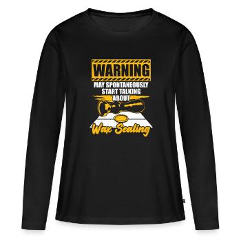 Drôle de cadeau d’amoureux de scellement de cire - T-shirt manches longues Premium bio Femme - noir - Devant - Julia (174cm)