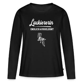 Lackiererin Ausbildung Bestanden Prüfung Lehre - Frauen Premium Bio Langarmshirt - Schwarz - Vorne - Julia (174cm)