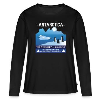 Antarctique - Le continent international - T-shirt manches longues Premium bio Femme - noir - Devant - Julia (174cm)