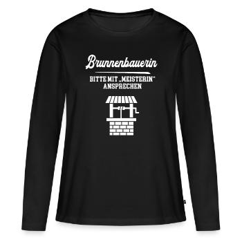 Brunnenbauerin Meisterin Brunnenbau Ausbildung - Frauen Premium Bio Langarmshirt - Schwarz - Vorne - Julia (174cm)