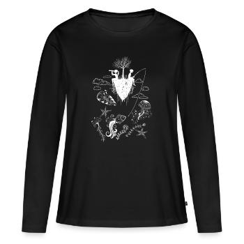 Fantasy Sous-marin Design - T-shirt manches longues Premium bio Femme - noir - Devant - Julia (174cm)