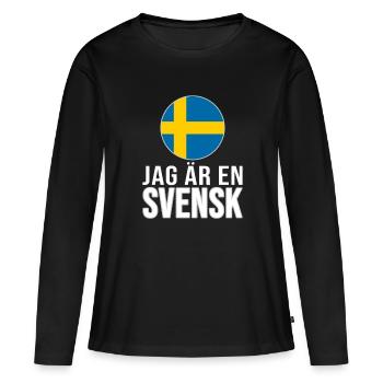 ich bin ein Schwede - Frauen Premium Bio Langarmshirt - Schwarz - Vorne - Julia (174cm)
