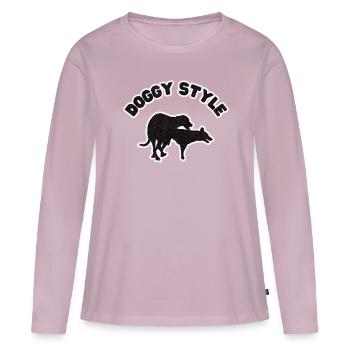 Doggy Style Black Grunge - Frauen Premium Bio Langarmshirt - Altrosa - Vorne - Julia (174cm)