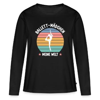 Ballett Mädchen Balletttänzerin Ballet Tanzen - Frauen Premium Bio Langarmshirt - Schwarz - Vorne - Julia (174cm)