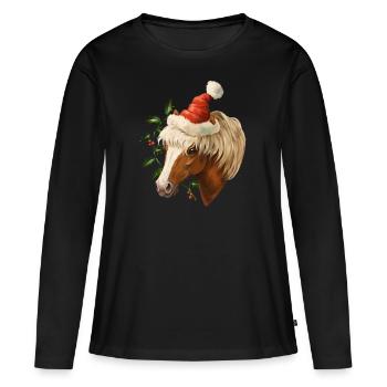 Christmas Pony - Women's Premium Organic Long Sleeve Shirt - black - Front - Julia (174cm)
