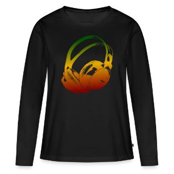 Casque Reggae - T-shirt manches longues Premium bio Femme - noir - Devant - Julia (174cm)