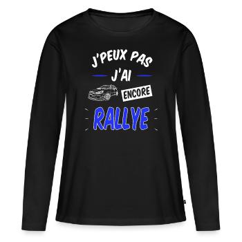 RALLYE - T-shirt manches longues Premium bio Femme - noir - Devant - Julia (174cm)