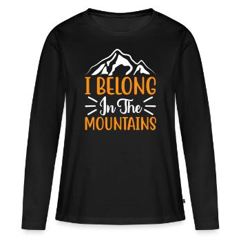 I belong in the Mountains Advanture Hiking Gift - Women's Premium Organic Long Sleeve Shirt - black - Front - Julia (174cm)