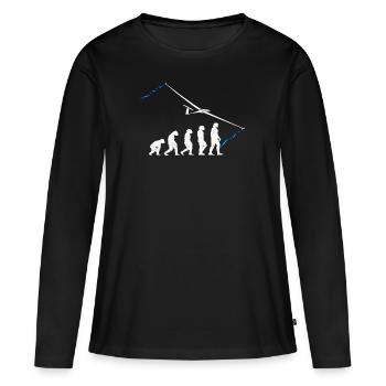 Planeur de glisse évolution planeur - T-shirt manches longues Premium bio Femme - noir - Devant - Julia (174cm)