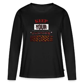 GARDEZ VOTRE DISTANCE FUCKING - T-shirt manches longues Premium bio Femme - noir - Devant - Julia (174cm)