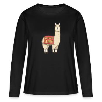 Lama lama alpaga - T-shirt manches longues Premium bio Femme - noir - Devant - Julia (174cm)