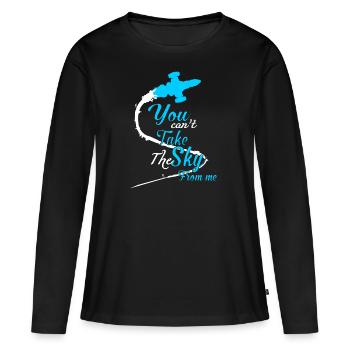 Lucième Tu ne peux pas me prendre le ciel - T-shirt manches longues Premium bio Femme - noir - Devant - Julia (174cm)