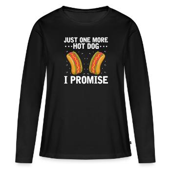 Hot Dog Lover Saucisse Fast Food Hot-dog nourriture - T-shirt manches longues Premium bio Femme - noir - Devant - Julia (174cm)