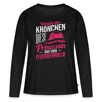 Feuerwehr Frau - Frauen Premium Bio Langarmshirt - Schwarz - Vorne - Julia (174cm)