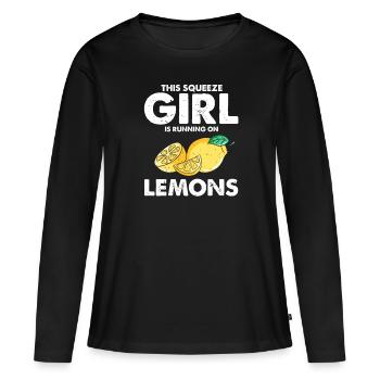 Limonade Limonade Limonade Limonade Stand Design - T-shirt manches longues Premium bio Femme - noir - Devant - Julia (174cm)