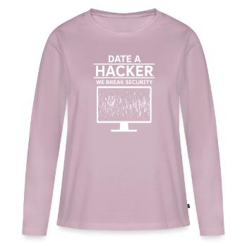 Cyber Security Design für IT Sicherheit und Hacker - Frauen Premium Bio Langarmshirt - Altrosa - Vorne - Julia (174cm)