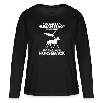 Conception de voûte et conception de chevaux de voûte - T-shirt manches longues Premium bio Femme - noir - Devant - Julia (174cm)