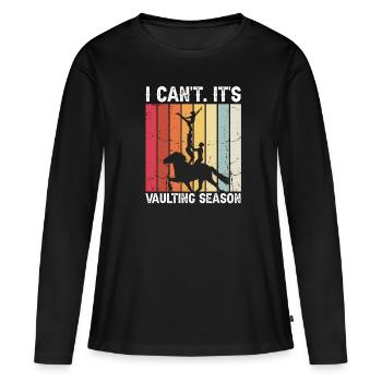 Conception de voûte et conception de chevaux de voûte - T-shirt manches longues Premium bio Femme - noir - Devant - Julia (174cm)
