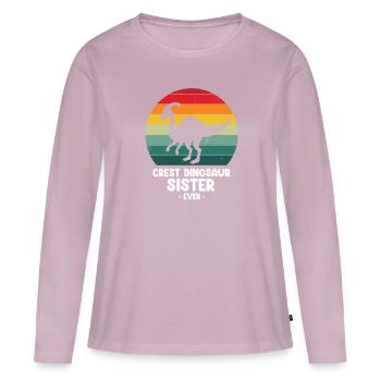 Crest Dinosaurier Schwester für Parasaurolophus - Frauen Premium Bio Langarmshirt - Altrosa - Vorne - Julia (174cm)
