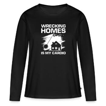 Démolition et rénovation de maisons - T-shirt manches longues Premium bio Femme - noir - Devant - Julia (174cm)
