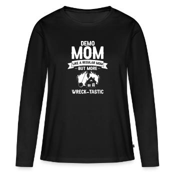 Démolition et rénovation de maisons - T-shirt manches longues Premium bio Femme - noir - Devant - Julia (174cm)