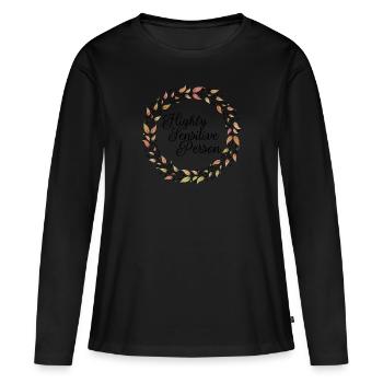 Personne très sensible - HSP - T-shirt manches longues Premium bio Femme - noir - Devant - Julia (174cm)