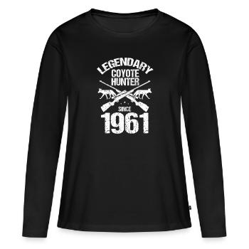 Conception de coyote pour les réacteurs de coyote - T-shirt manches longues Premium bio Femme - noir - Devant - Julia (174cm)