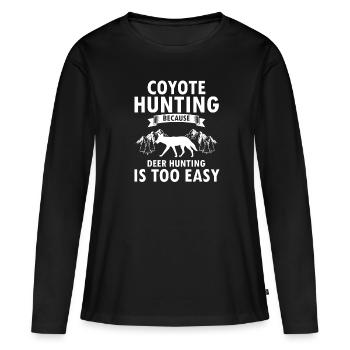 Conception de coyote pour les réacteurs de coyote - T-shirt manches longues Premium bio Femme - noir - Devant - Julia (174cm)