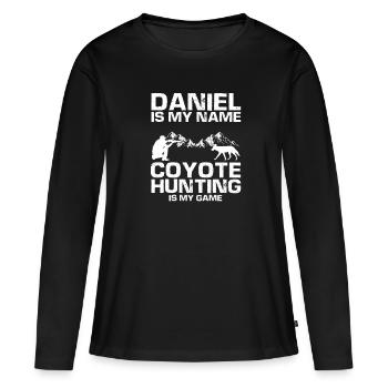 Conception de coyote pour les réacteurs de coyote - T-shirt manches longues Premium bio Femme - noir - Devant - Julia (174cm)