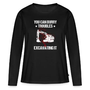 operator and heavy machinery operator - Women's Premium Organic Long Sleeve Shirt - black - Front - Julia (174cm)