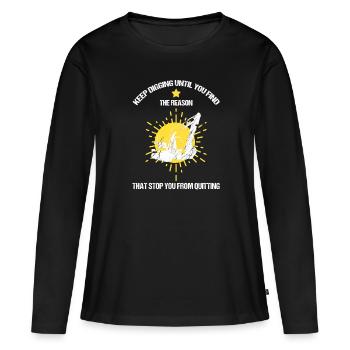 operator and heavy machinery operator - Women's Premium Organic Long Sleeve Shirt - black - Front - Julia (174cm)