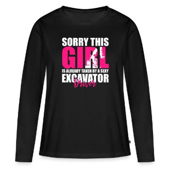 operator and heavy machinery operator - Women's Premium Organic Long Sleeve Shirt - black - Front - Julia (174cm)