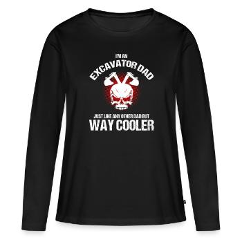 operator and heavy machinery operator - Women's Premium Organic Long Sleeve Shirt - black - Front - Julia (174cm)