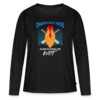 Conception de course de bateaux-dragons pour bateau-dragon - T-shirt manches longues Premium bio Femme - noir - Devant - Julia (174cm)