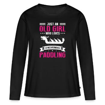 Drachenboot Trainer und Drachenboot - Frauen Premium Bio Langarmshirt - Schwarz - Vorne - Julia (174cm)