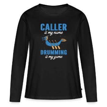 Drachenboot und Drachenboot Crew - Frauen Premium Bio Langarmshirt - Schwarz - Vorne - Julia (174cm)