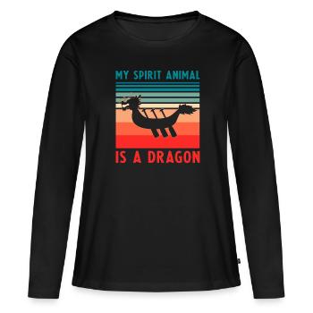 Drachenboot Trainer und Drachenboot - Frauen Premium Bio Langarmshirt - Schwarz - Vorne - Julia (174cm)
