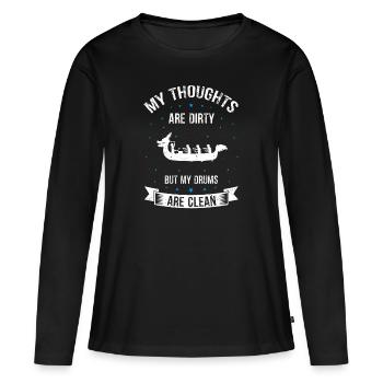 Drachenboot und Drachenboot Crew - Frauen Premium Bio Langarmshirt - Schwarz - Vorne - Julia (174cm)