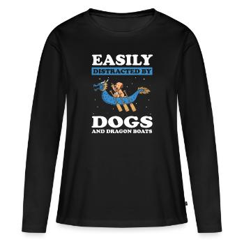 Équipage de bateau-dragon et bateau dragon - T-shirt manches longues Premium bio Femme - noir - Devant - Julia (174cm)