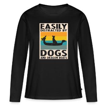 Drachenboot und Drachenboot Crew - Frauen Premium Bio Langarmshirt - Schwarz - Vorne - Julia (174cm)
