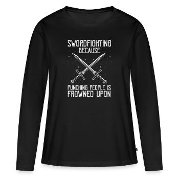 Citation de jeu de rôle pour Larper et Larp - T-shirt manches longues Premium bio Femme - noir - Devant - Julia (174cm)
