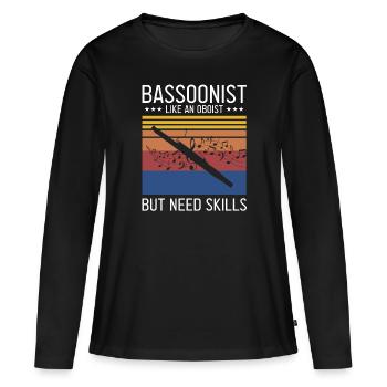 Instrument à vent et basson Instrument à vent - T-shirt manches longues Premium bio Femme - noir - Devant - Julia (174cm)