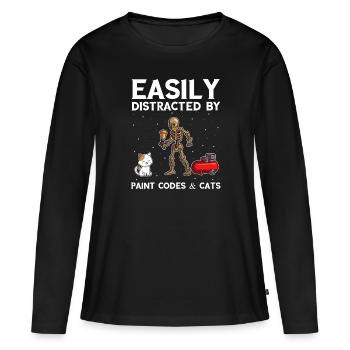 Autolackierer Angebot für Autolackierer - Frauen Premium Bio Langarmshirt - Schwarz - Vorne - Julia (174cm)