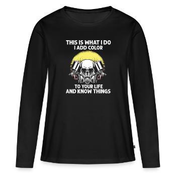 Autolackierer Angebot für Karosserietechniker - Frauen Premium Bio Langarmshirt - Schwarz - Vorne - Julia (174cm)