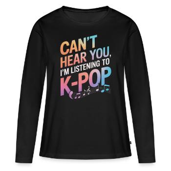 Musique K-Pop Pop Coréenne - T-shirt manches longues Premium bio Femme - noir - Devant - Julia (174cm)
