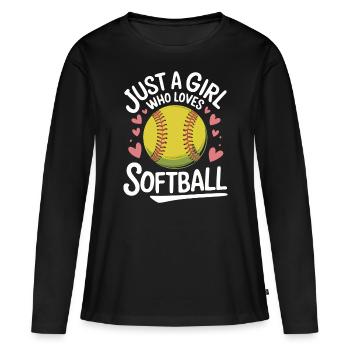 Softball Sports Joueur de softball - T-shirt manches longues Premium bio Femme - noir - Devant - Julia (174cm)